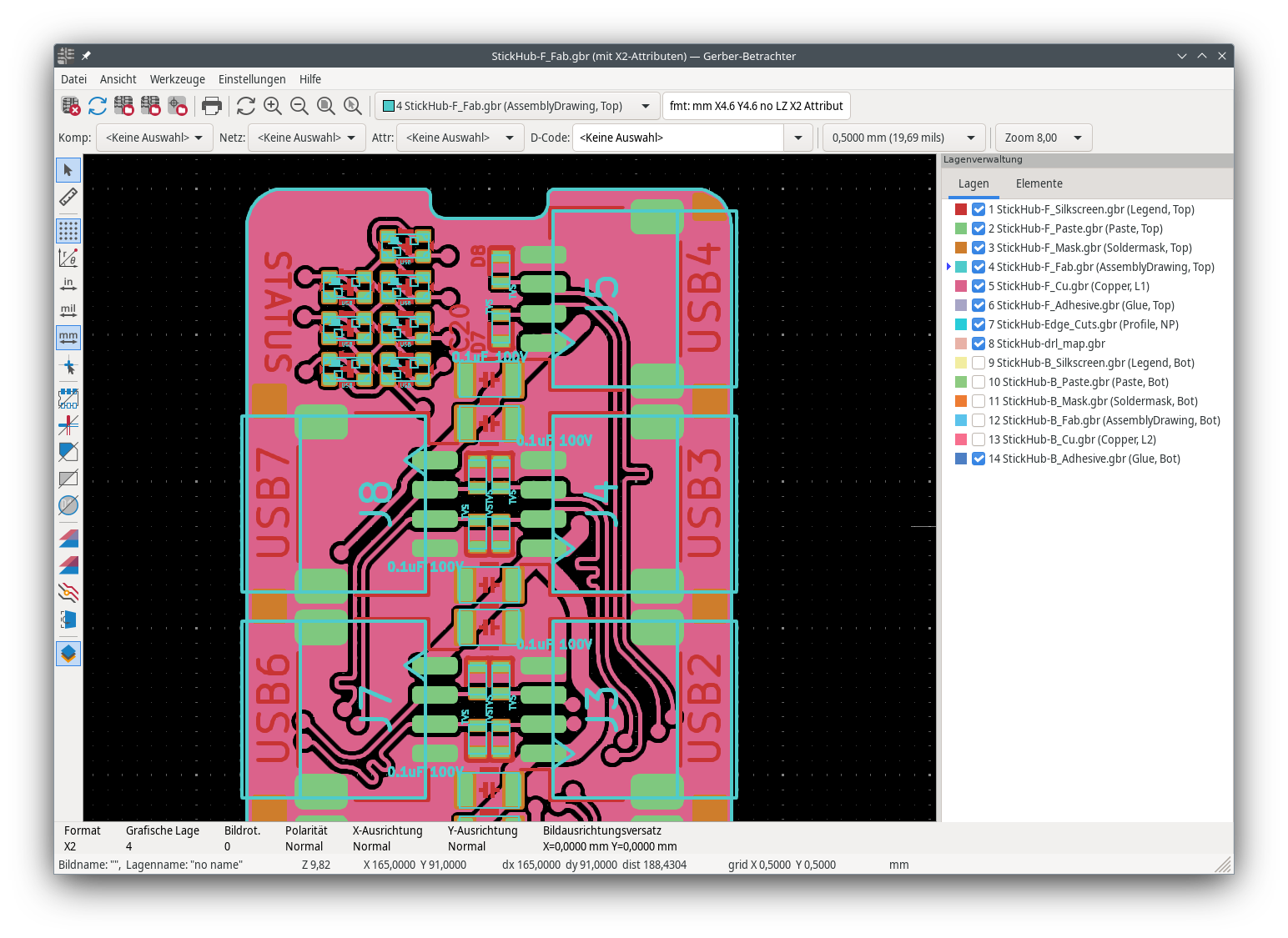 Gerber-Betrachter Hauptfenster