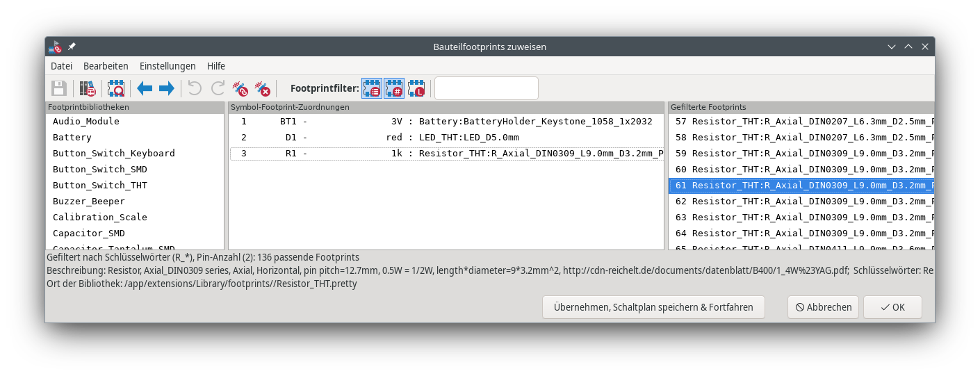 Footprint-Zuordnungswerkzeug