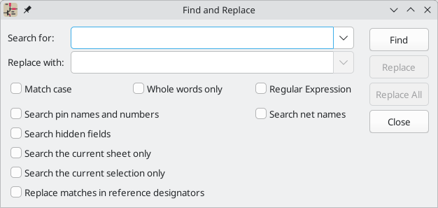 Find and Replace dialog