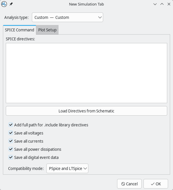 Custom analysis window