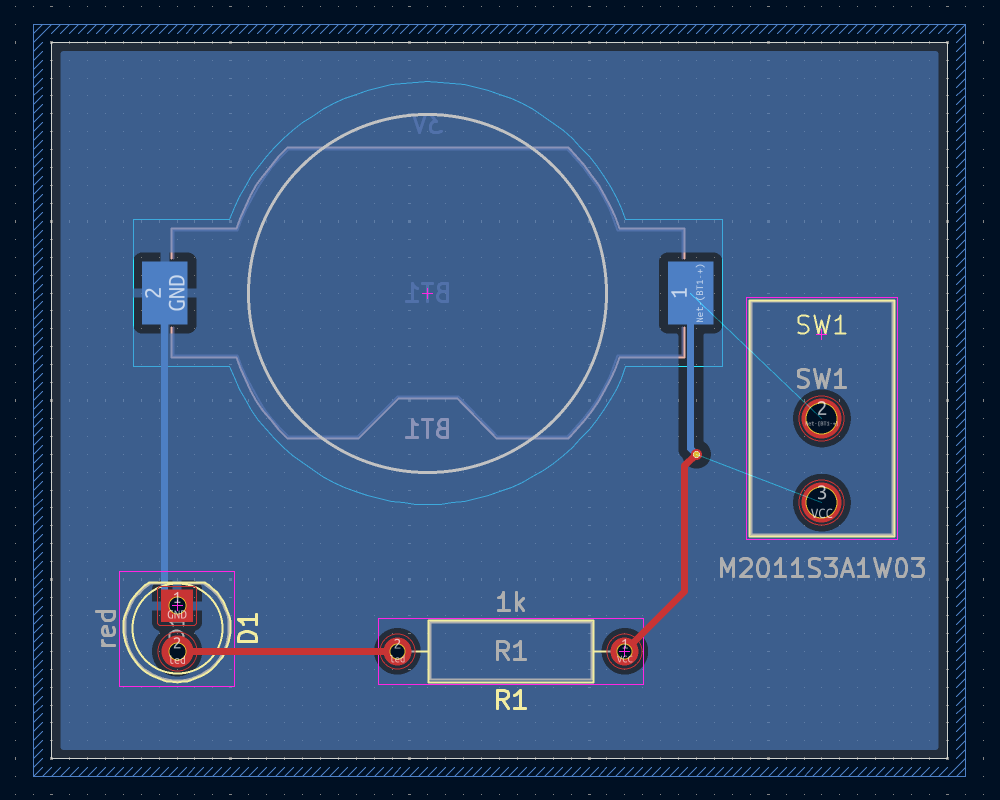 board with switch added, before routing
