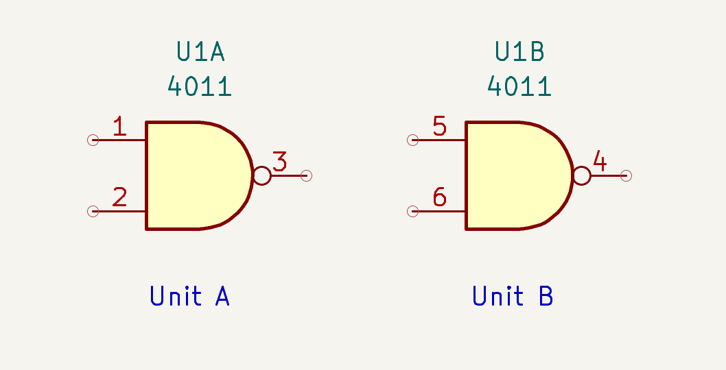 Multiple units for a NAND gate