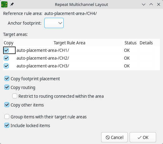 multichannel repeat layout