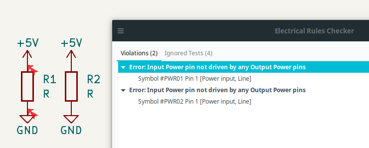 Single marker for multiple violations on the same net