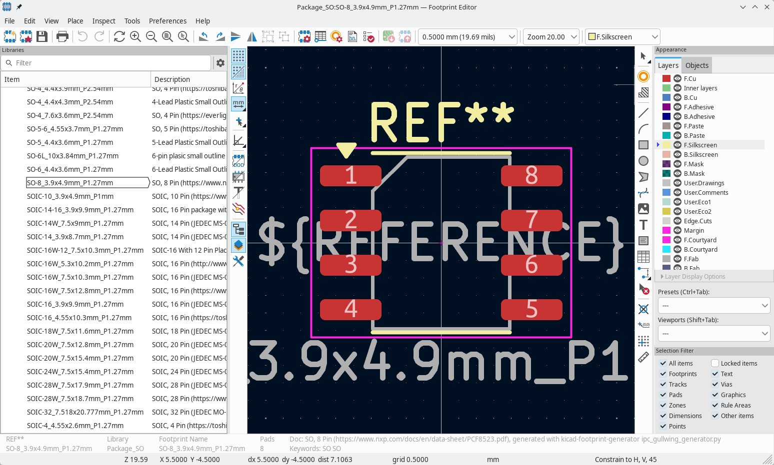 footprint editor overview