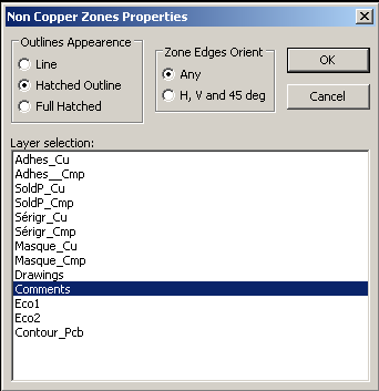 Pcbnew technical layer zone dialog