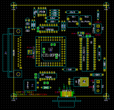 Pcbnew circuit after placement
