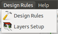 Pcbnew design rules menu