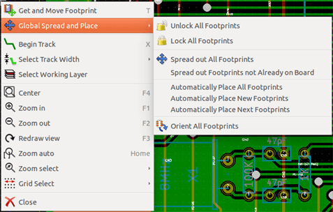 Pcbnew popup footprint mode