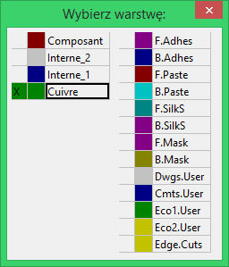 Pcbnew layer selection dialog