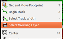 Pcbnew layer selection popup