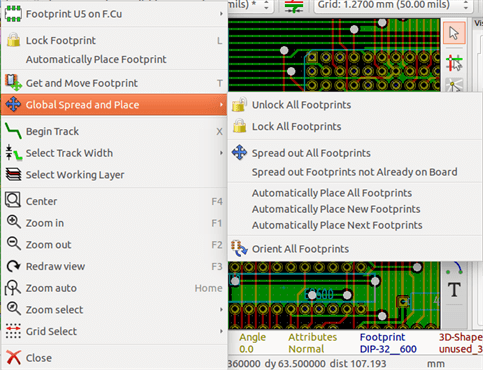 Pcbnew context module mode no module under cursor