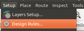 Pcbnew design rules dropdown