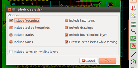 Pcbnew legacy block selection dialog