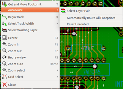 Pcbnew popup track mode