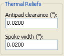 Pcbnew thermal relief settings