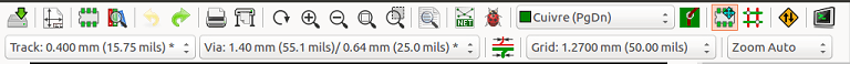 Pcbnew top toolbar