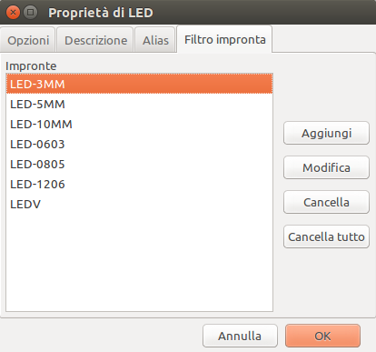 Filtro impronte in Eeschema