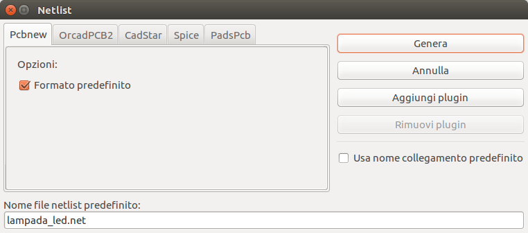 Finestra di dialogo netlist