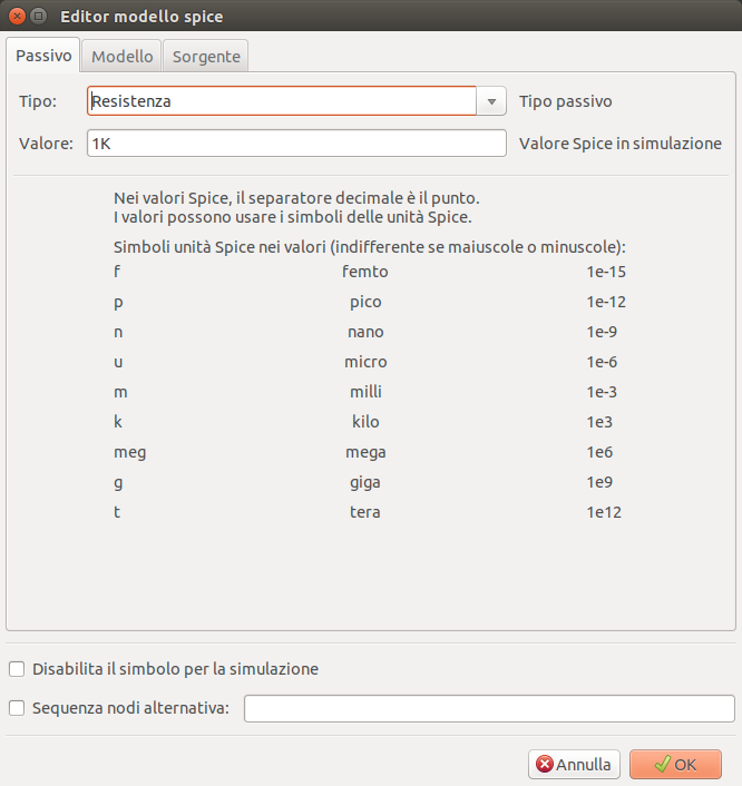 Scheda modifica modello dispositivo passivo