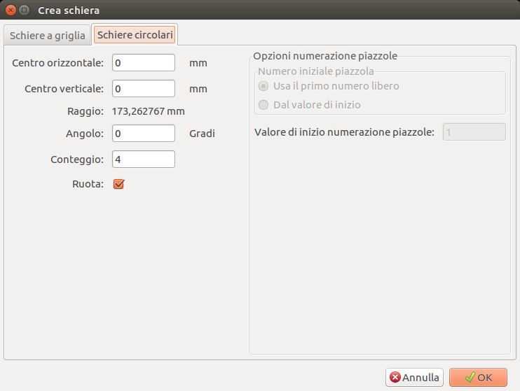 Pcbnew array dialog circular