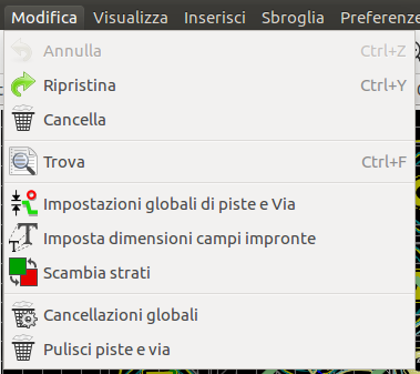 Pcbnew edit menu