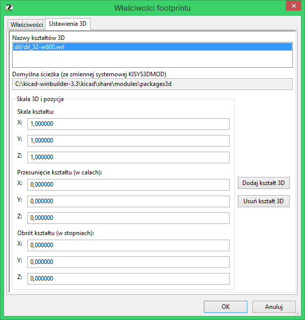 Modedit module 3d options