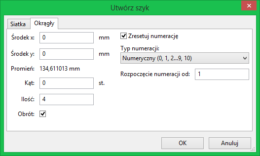 Pcbnew array dialog circular