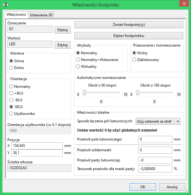 Pcbnew module properties