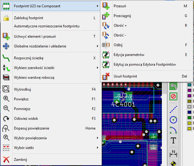 Pcbnew popup footprint mode footprint