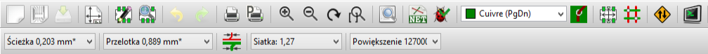 Pcbnew top toolbar