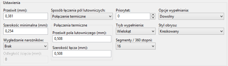 Pcbnew zone filling options