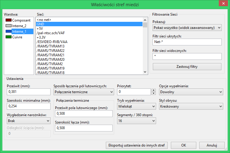 Pcbnew zone properties dialog