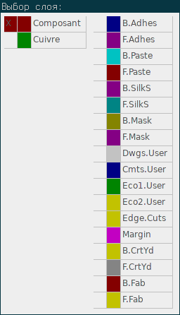 Pcbnew layer selection dialog