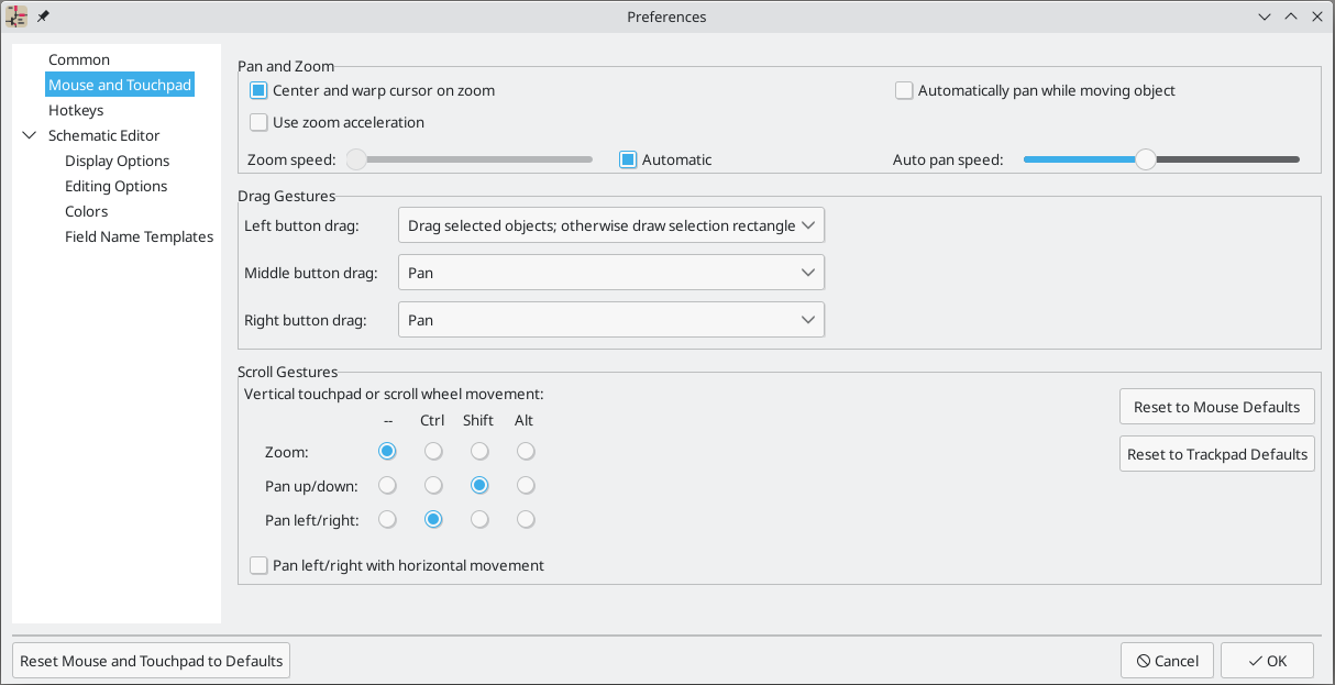 Mouse and Touchpad Preferences