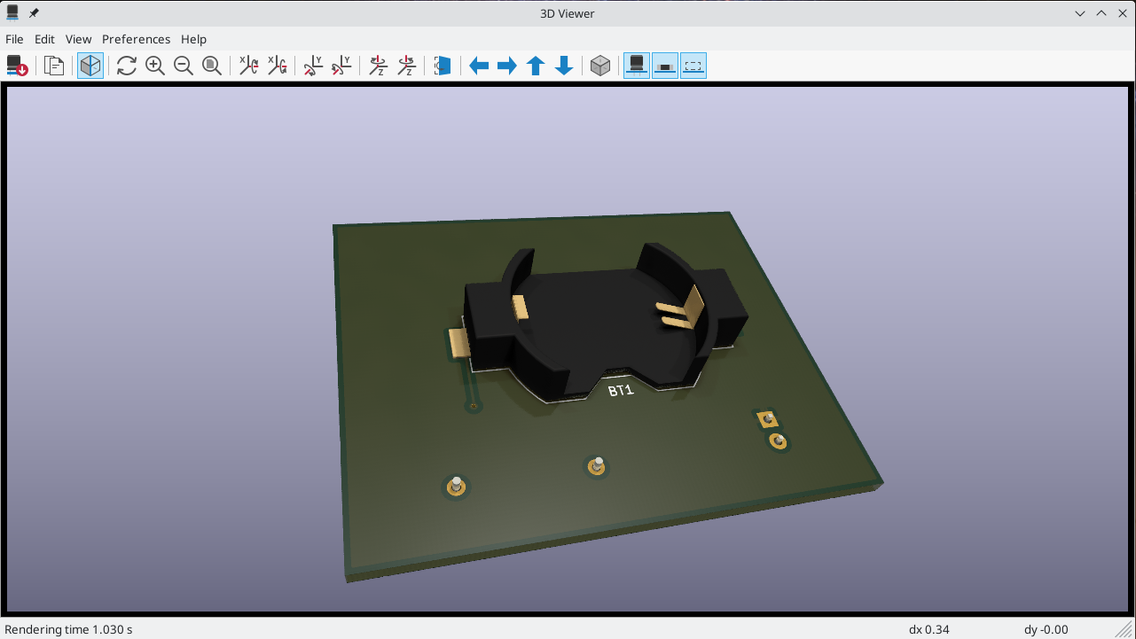 Raytraced view of the PCB