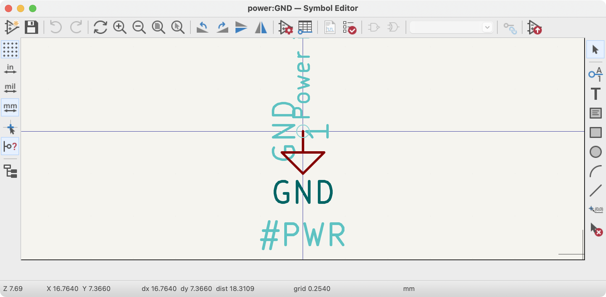 Editing a power symbol