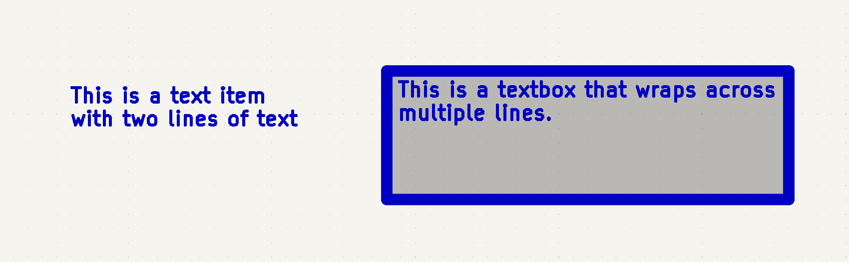 schematic text and textbox example