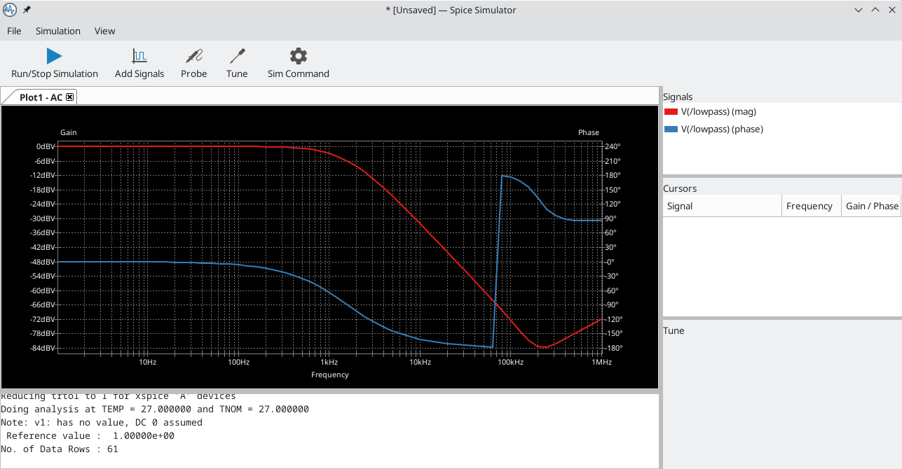 Main simulation dialog