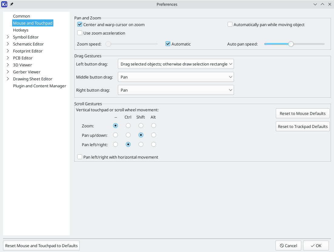 Mouse and Touchpad Preferences