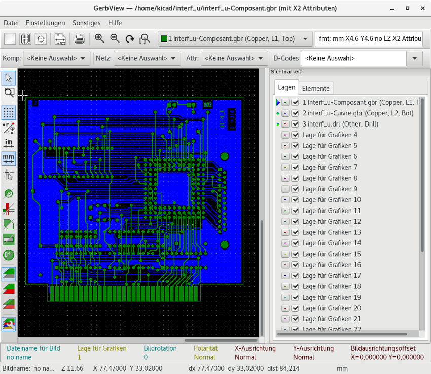 GerbView Programmfenster