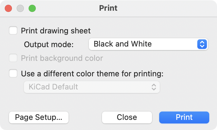 Print dialog