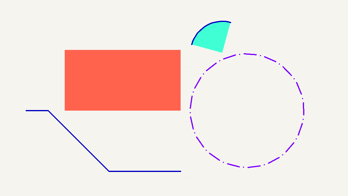 Graphic rectangle, circle, arc, and lines in a schematic