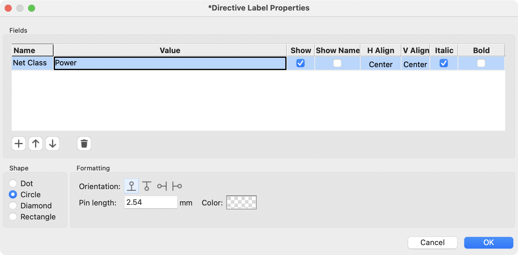 net class directive window