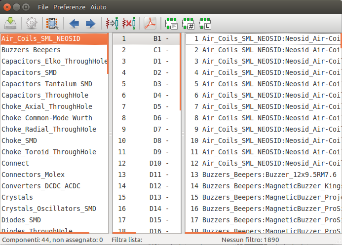 The main window of the Footprint Assignment Tool