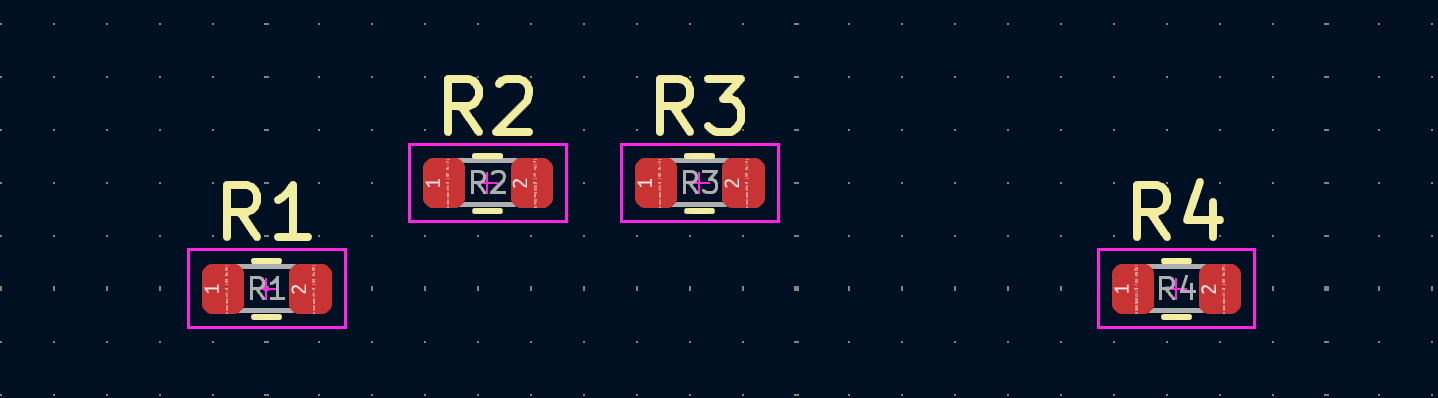 Resistors before distributing horizontally