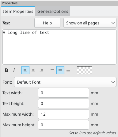 text max size options