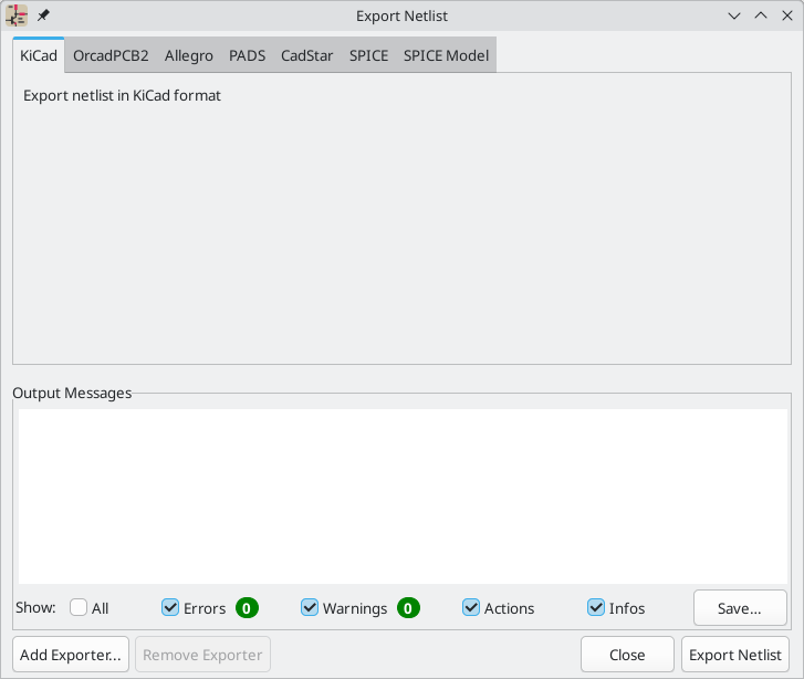 KiCad netlist export