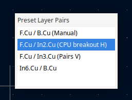 Pcbnew layer pair cycle dialog