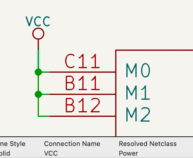 selected wire’s net class displayed in status pane